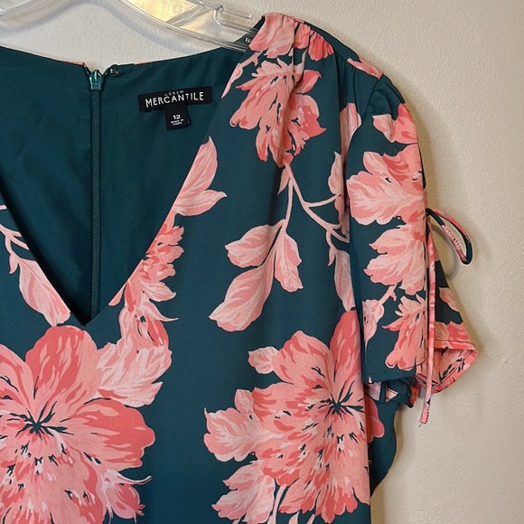 J. Crew Floral Dress Green Pink Size 12 🌷 - Picture 4 of 7
